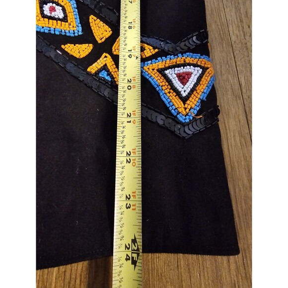 Stone River Western Wear Medium Beaded Fringe Black Snap Front Jacket - Picture 11 of 12